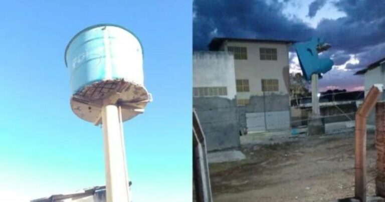 Reservatório d’água do matadouro público de Ouro Branco desaba