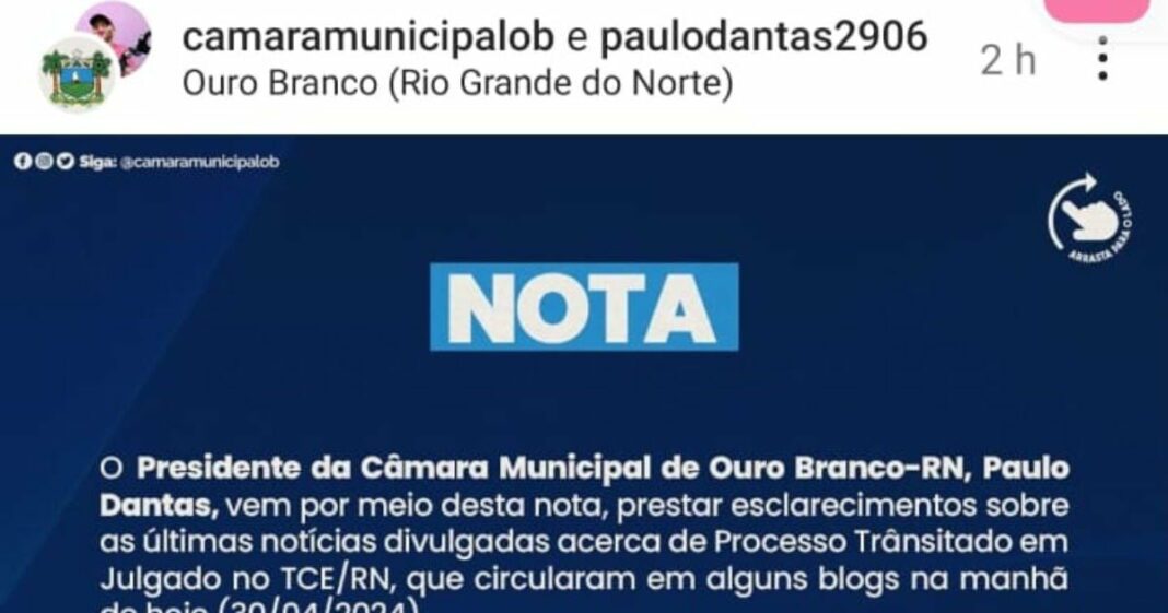 Paulo Dantas utiliza redes sociais da Câmara de Vereadores para defesa pessoal