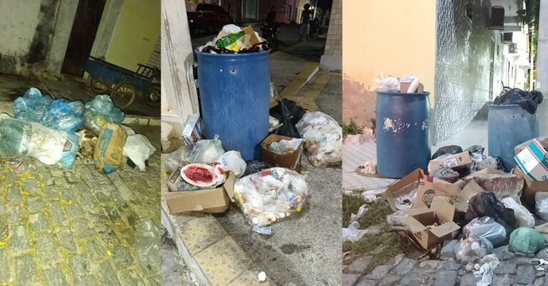 Enquanto o prefeito de Ouro Branco curte o feriadão na praia, cidade é tomada pelo lixo