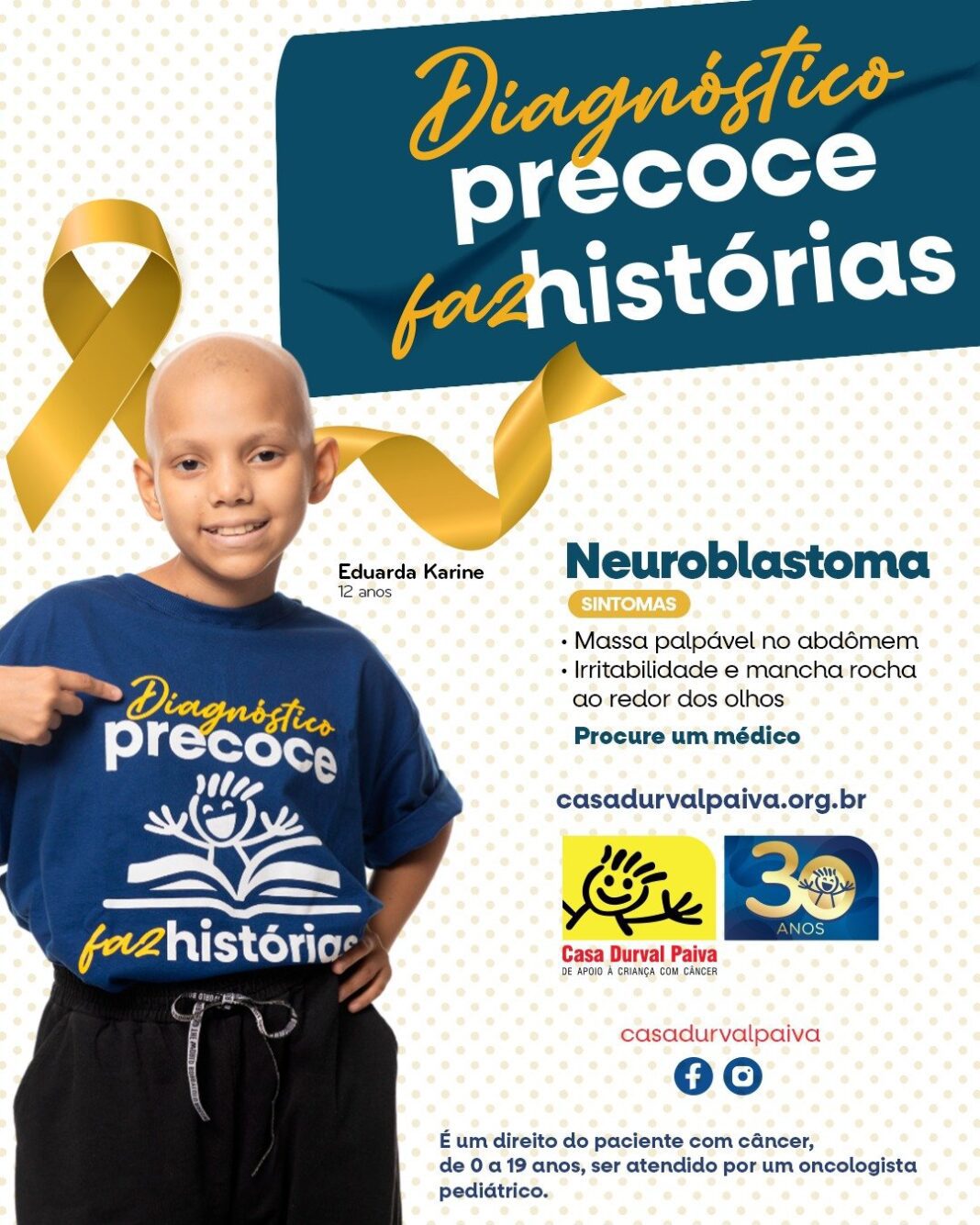 Neuroblastomas: campanha alerta para diagnóstico precoce do câncer infantil que atinge o sistema nervoso