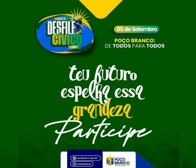 Desfile Cívico 2025: Poço Branco se prepara para um grande momento de união e celebração