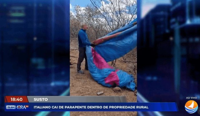 No momento, você está visualizando Italiano cai de parapente em propriedade rural no interior do RN