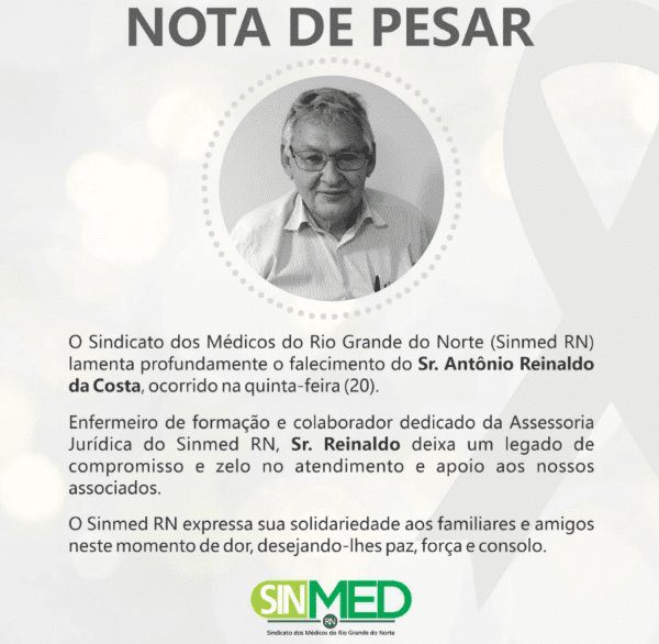 No momento, você está visualizando Sinmed RN lamenta o falecimento do enfermeiro Reinaldo, ex-servidor do Hospital Regional de João Câmara